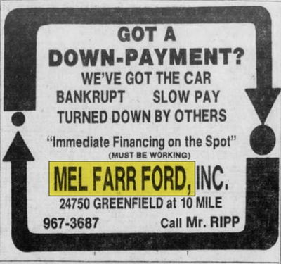 Mel Farr Ford (Northland Ford) - Sep 1979 Ad (newer photo)